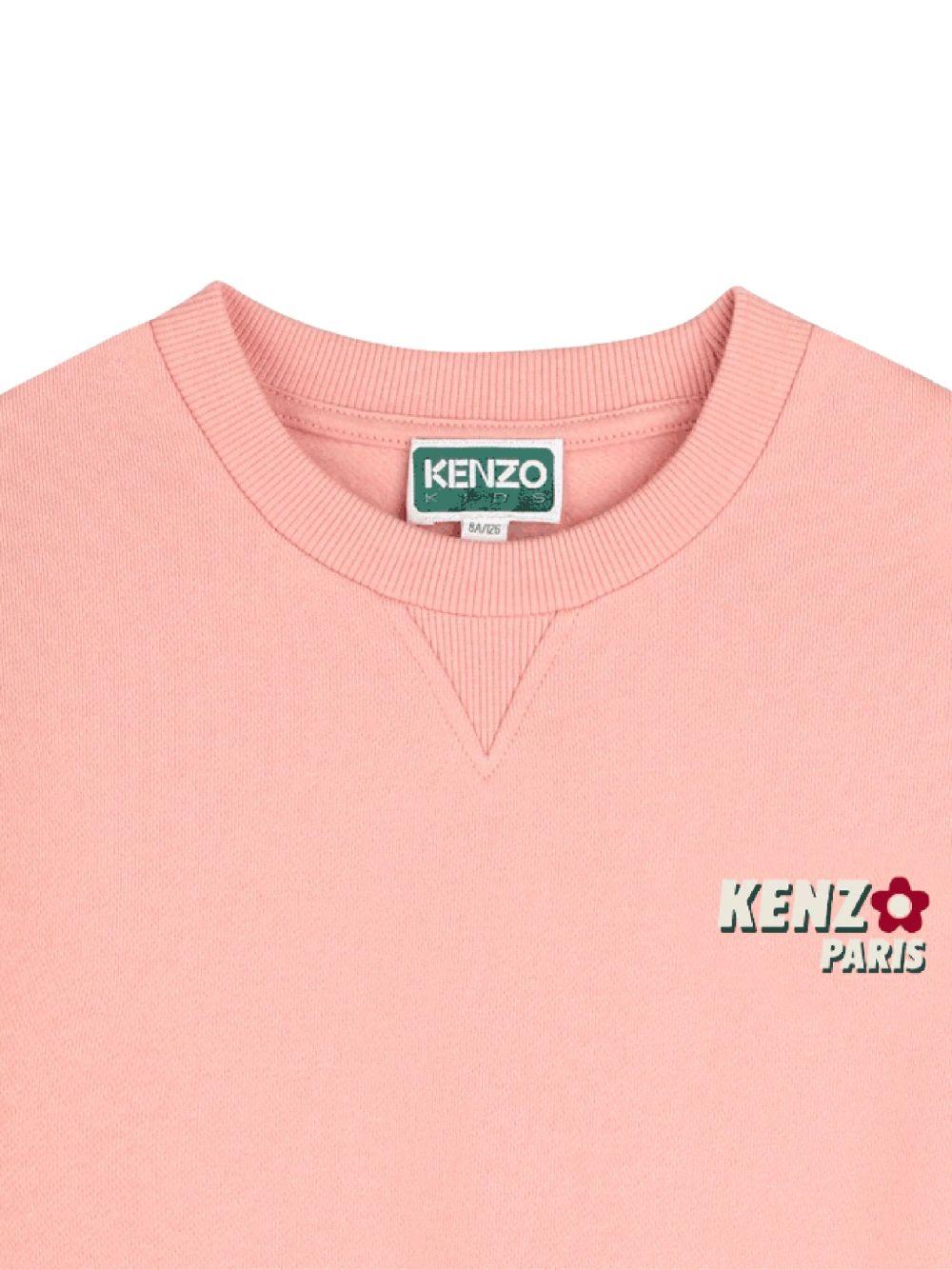 KENZO KIDS ピンク ロゴ ドレス 長袖 Kenzo Kids Pink Kenzo Paris Printed Dress Kenzo