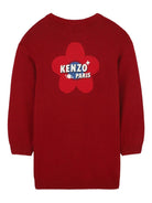 Abito per bambina Kenzo Kids rosso con dettaglio Boke Flower - Rubino Kids