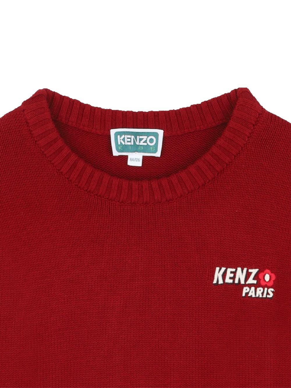 Abito per bambina Kenzo Kids rosso con dettaglio Boke Flower - Rubino Kids