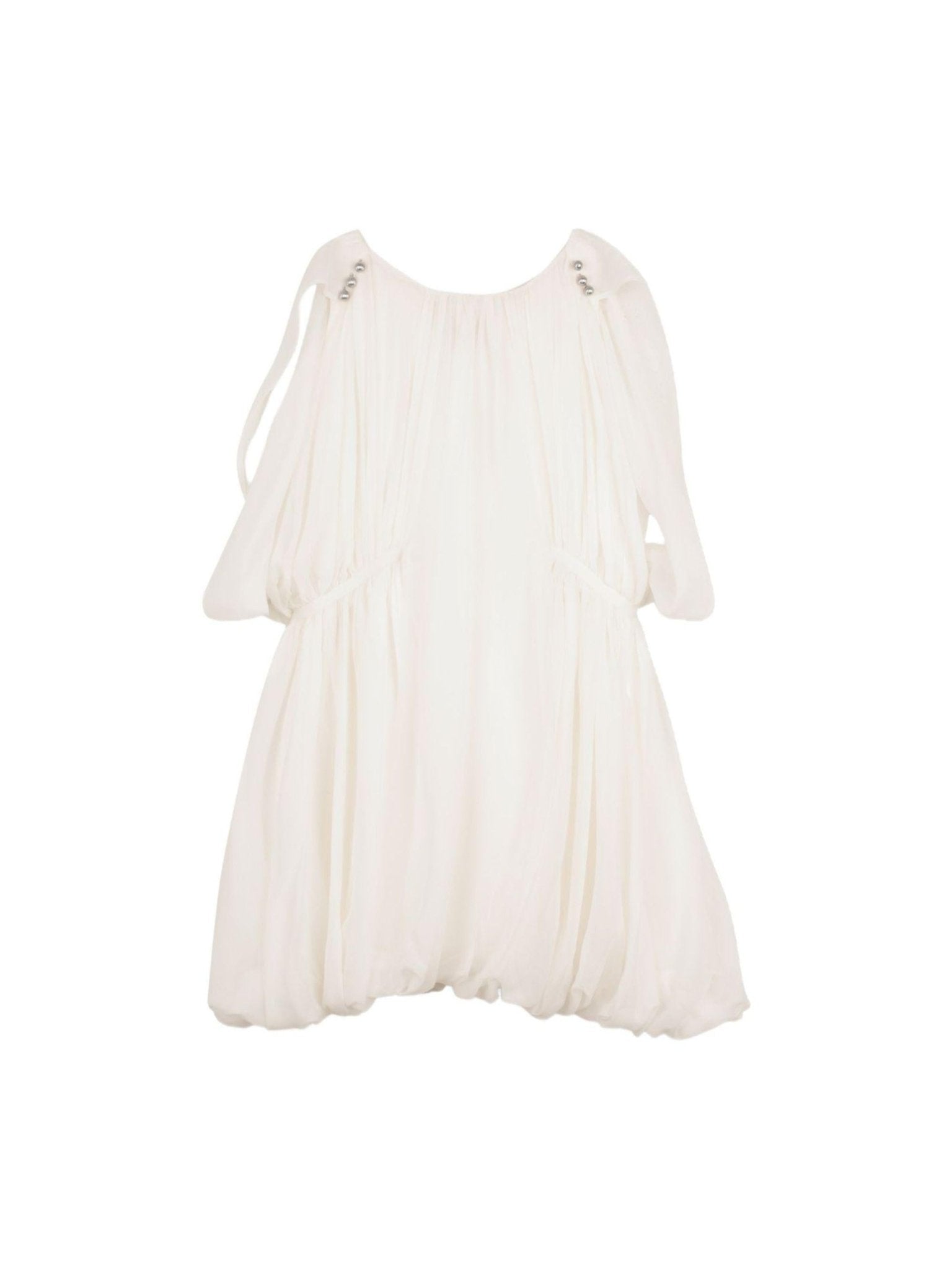 Abito per bambina Lanvin Enfant bianco con decorazione con drappeggio - Rubino Kids