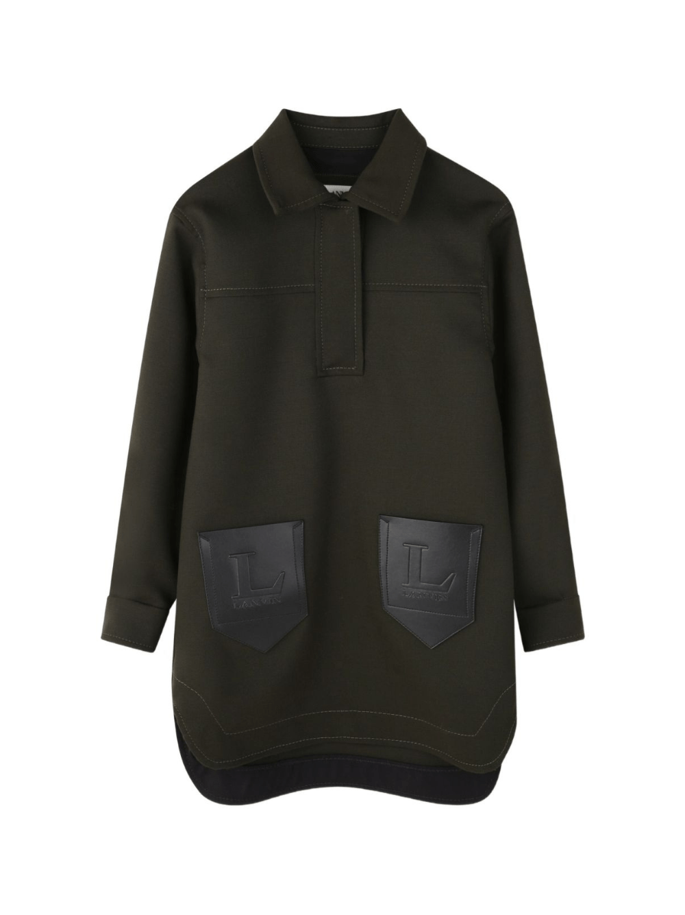 Abito per bambina Lanvin Enfant nero con ricamo con logo - Rubino Kids