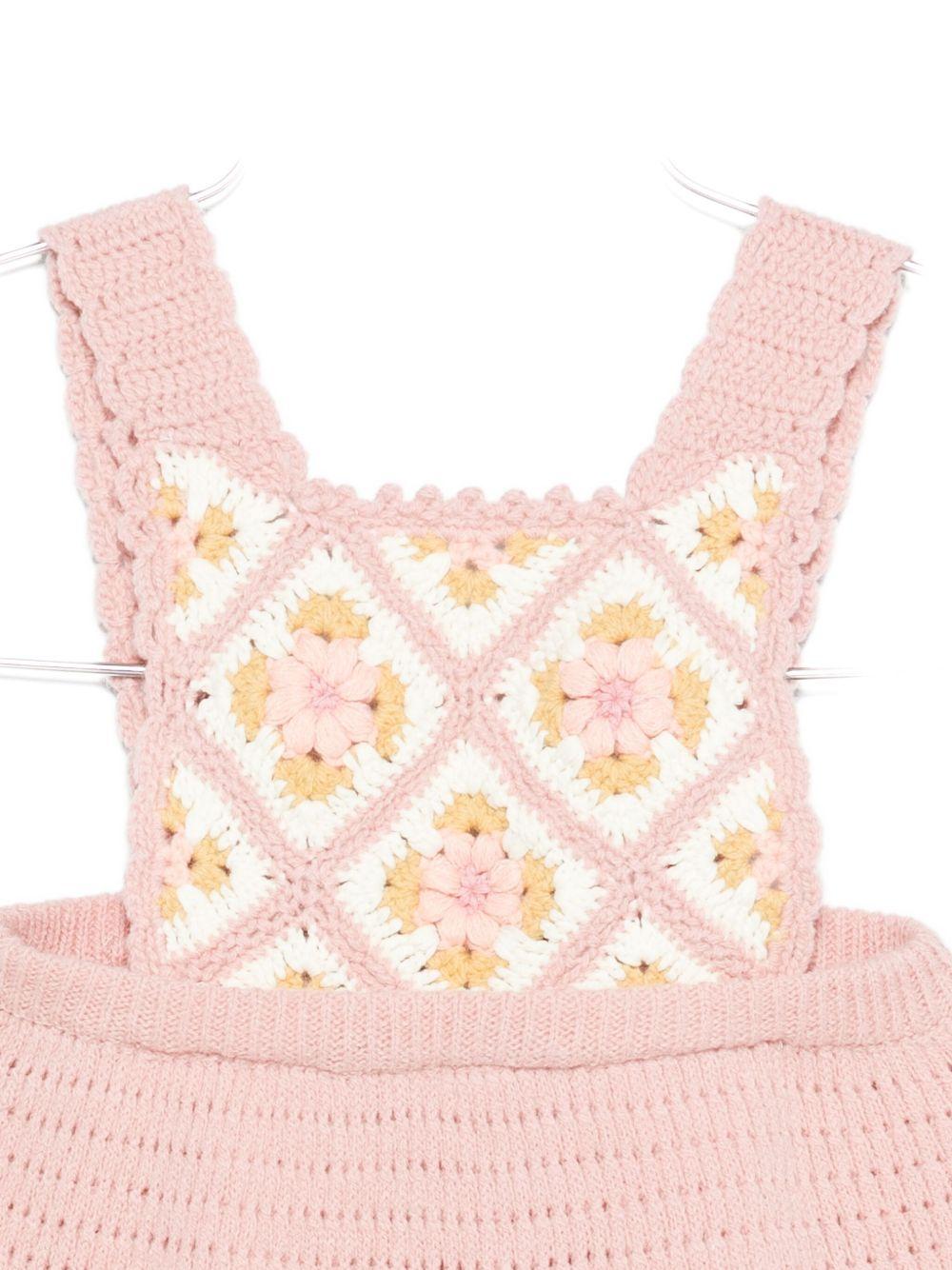 Abito per bambina Louise Misha rosa in crochet - Rubino Kids