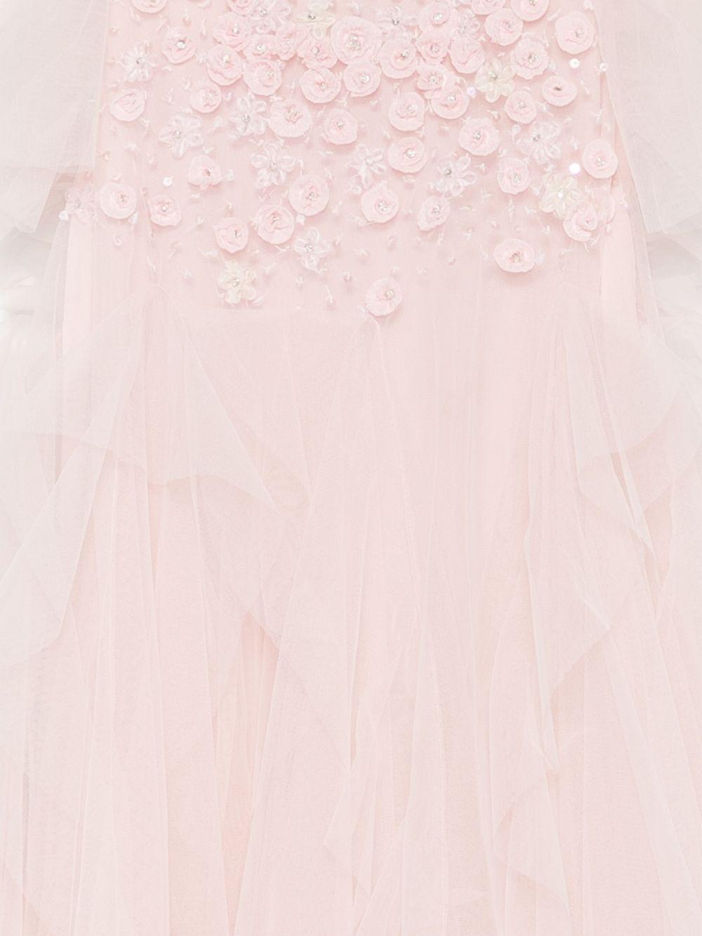 Abito per bambina MAISON AVA rosa con applicazione a fiori - Rubino Kids