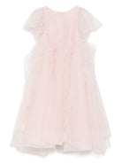 Abito per bambina MAISON AVA rosa con applicazione a fiori - Rubino Kids