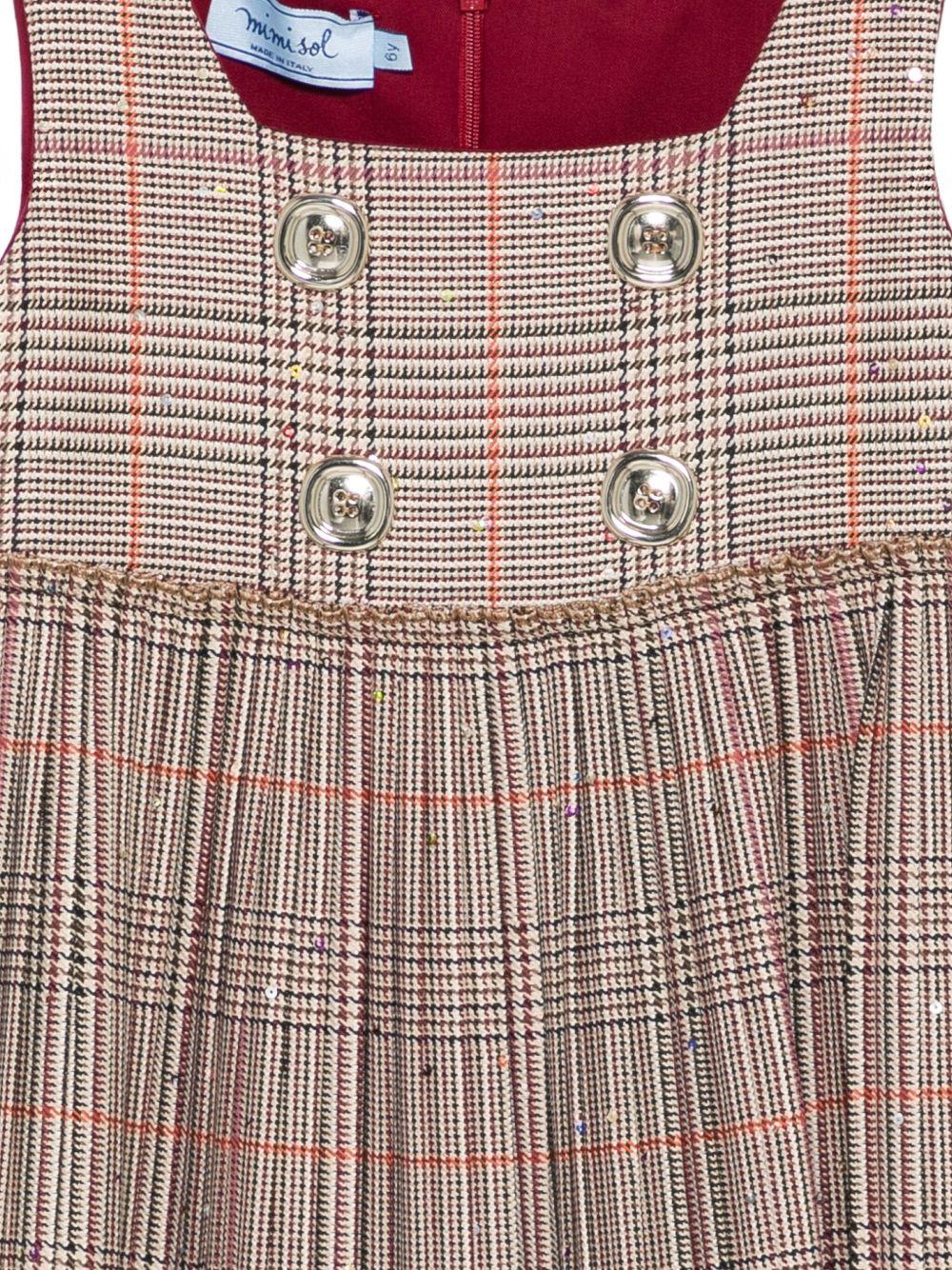 Abito per bambina Mi Mi Sol marrone con motivo a quadri - Rubino Kids