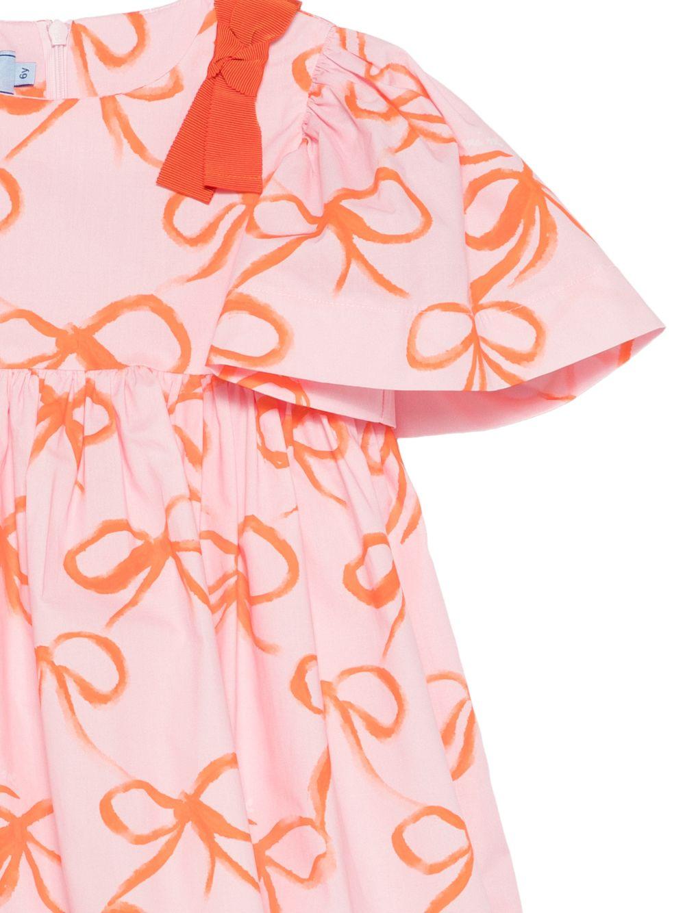 Abito per bambina Mi Mi Sol rosa con stampa fiocco - Rubino Kids