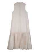 Abito per bambina Michael Kors Kids beige con monogramma e ruches - Rubino Kids