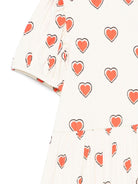 Abito per bambina Mini Rodini bianco con gonna svasata e stampa grafica all - over - Rubino Kids