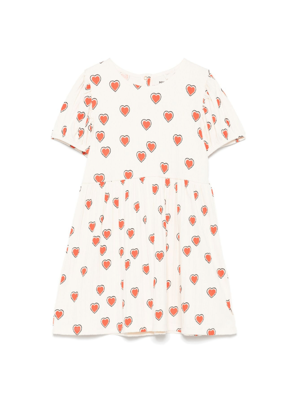 Abito per bambina Mini Rodini bianco con gonna svasata e stampa grafica all - over - Rubino Kids
