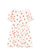Abito per bambina Mini Rodini bianco con gonna svasata e stampa grafica all - over - Rubino Kids
