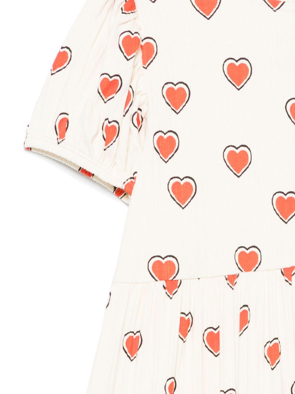 Abito per bambina Mini Rodini bianco con gonna svasata e stampa grafica all - over - Rubino Kids