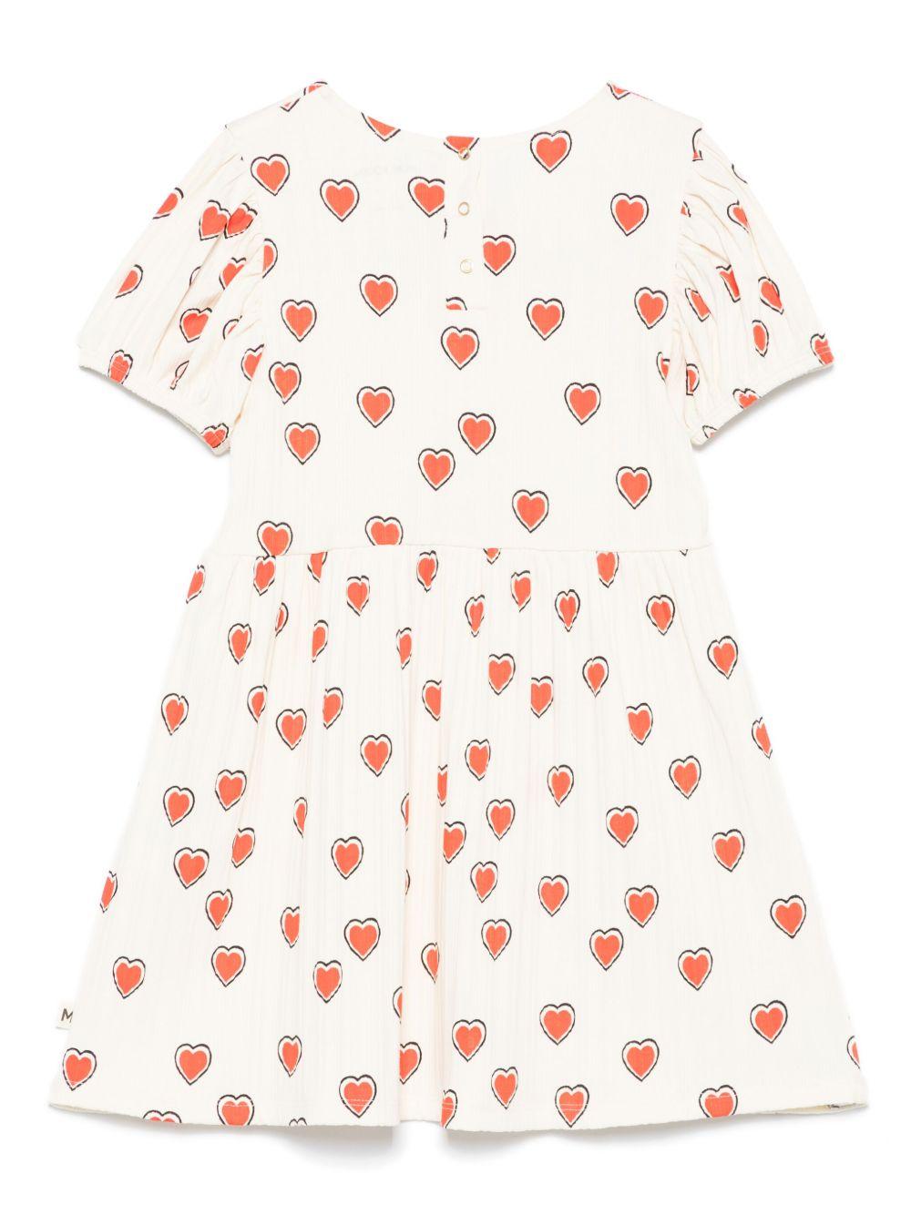 Abito per bambina Mini Rodini bianco con gonna svasata e stampa grafica all - over - Rubino Kids