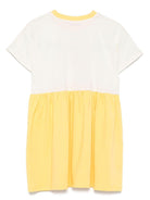 Abito per bambina Mini Rodini bianco e giallo con stampa grafica sul davanti - Rubino Kids