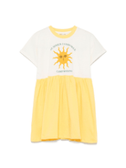Abito per bambina Mini Rodini bianco e giallo con stampa grafica sul davanti - Rubino Kids