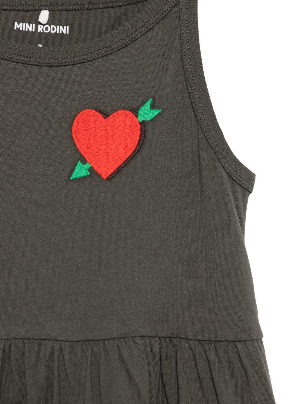 Abito per bambina Mini Rodini nero con dettaglio cuore con freccia ricamato - Rubino Kids