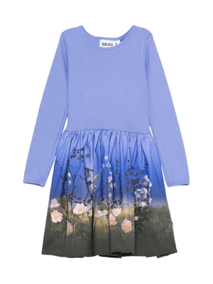 Molo baby girl's dress in light blue with floral print