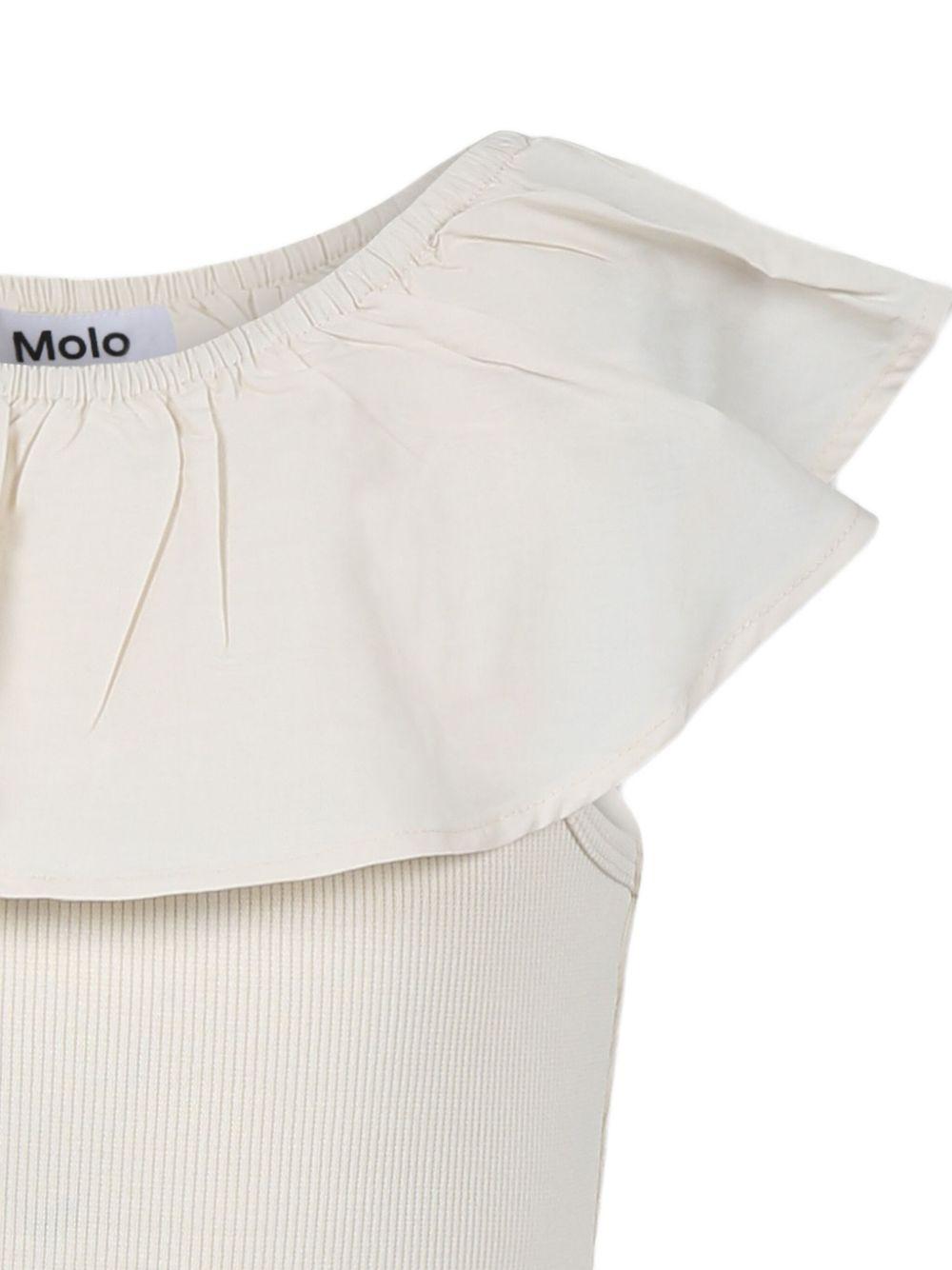 Abito per bambina Molo beige con ruches e design svasato - Rubino Kids