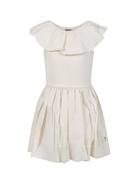 Abito per bambina Molo beige con ruches e design svasato - Rubino Kids
