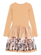 Abito per bambina Molo beige con stampa animali - Rubino Kids