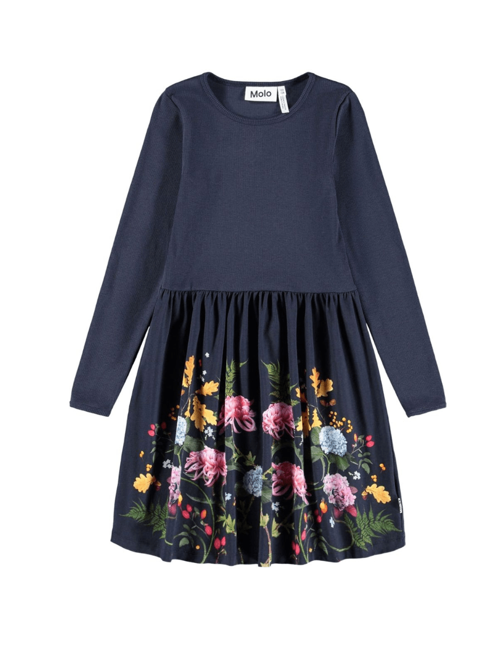 Abito per bambina Molo Credence blu con stampa a fiori - Rubino Kids