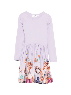 Abito per bambina Molo lilla con stampa animalier