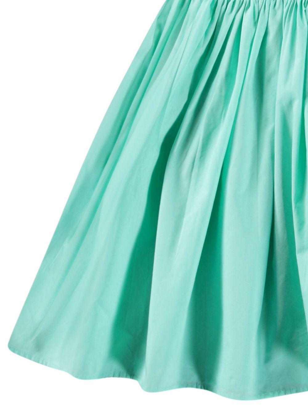 Abito per bambina Molo verde acquamarina in jersey con dettagli con ruches - Rubino Kids