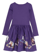 Abito per bambina Molo viola con stampa animali - Rubino Kids