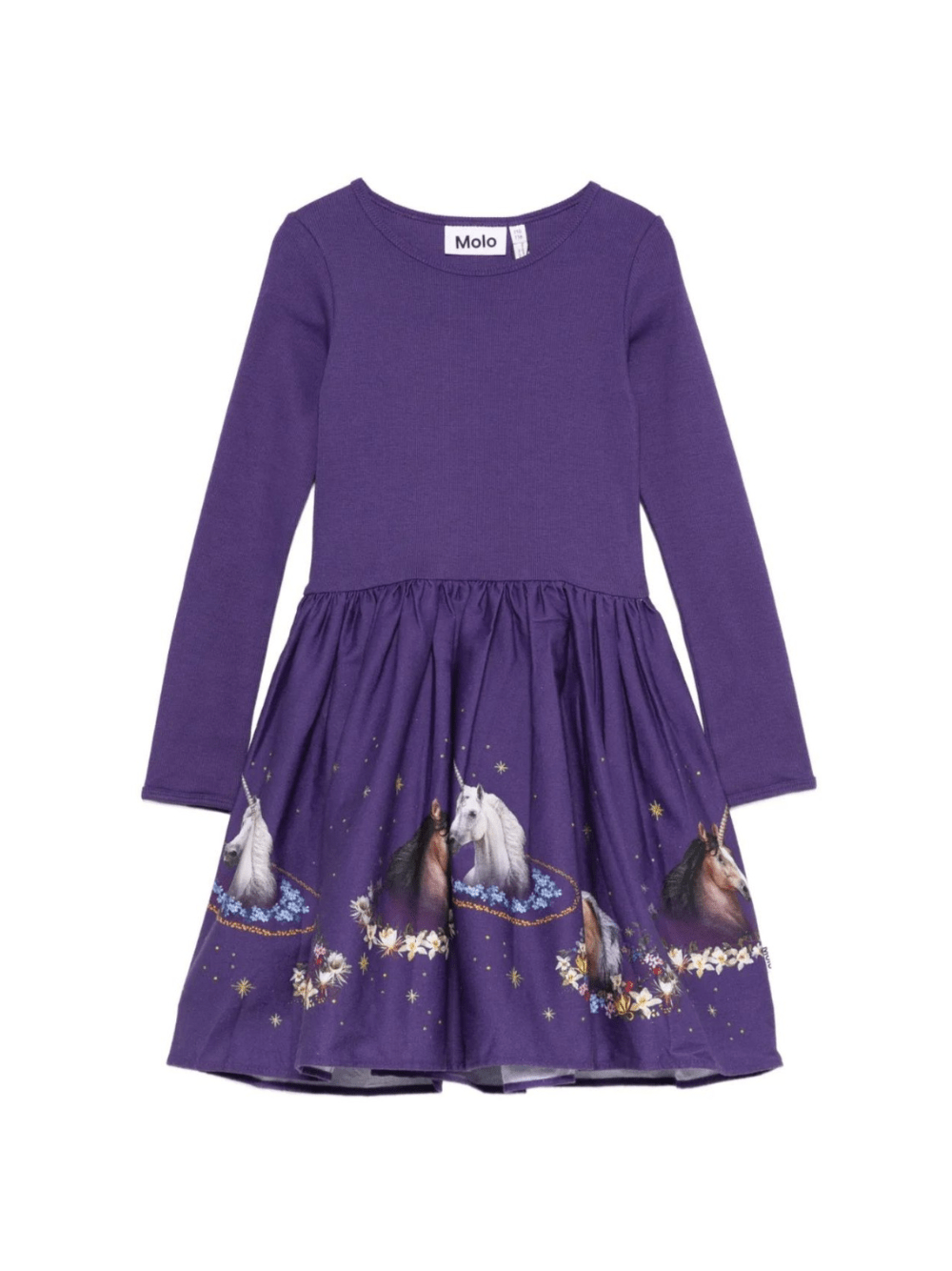 Abito per bambina Molo viola con stampa animali - Rubino Kids