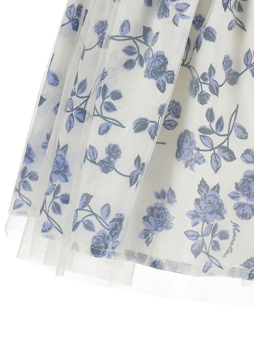 Abito per bambina Monnalisa azzurro con maniche corte a palloncino - Rubino Kids