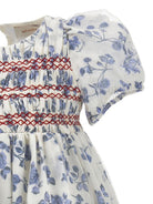 Abito per bambina Monnalisa azzurro con maniche corte a palloncino - Rubino Kids