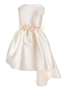 Abito per bambina Monnalisa beige con dettaglio con fiocco - Rubino Kids