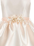 Abito per bambina Monnalisa beige con dettaglio con fiocco - Rubino Kids