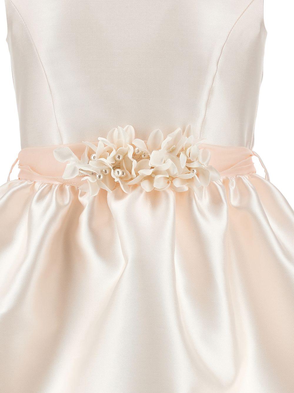 Abito per bambina Monnalisa beige con dettaglio con fiocco - Rubino Kids