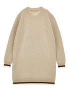 Abito per bambina Monnalisa beige con stampa Bear - Rubino Kids