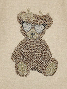 Abito per bambina Monnalisa beige con stampa Bear - Rubino Kids