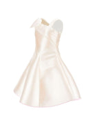 Abito per bambina Monnalisa beige monospalla con fiocco - Rubino Kids