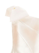 Abito per bambina Monnalisa beige monospalla con fiocco - Rubino Kids