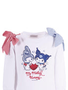 Abito per bambina Monnalisa bianca con stampa grafica sul davanti - Rubino Kids