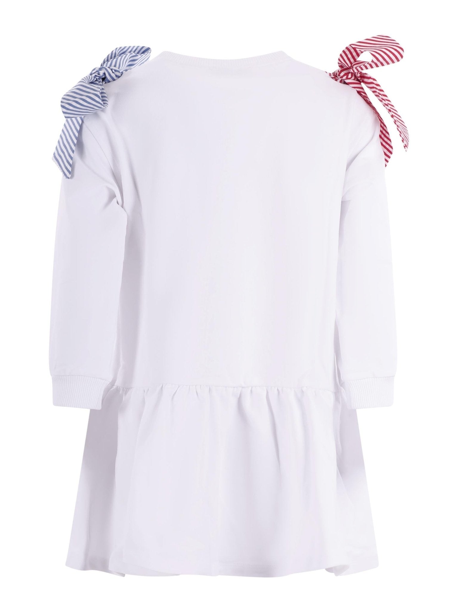 Abito per bambina Monnalisa bianca con stampa grafica sul davanti - Rubino Kids