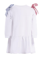 Abito per bambina Monnalisa bianca con stampa grafica sul davanti - Rubino Kids