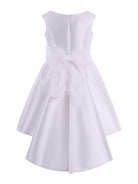 Abito per bambina Monnalisa bianco con applicazione a fiori - Rubino Kids