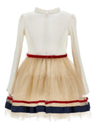 Abito per bambina Monnalisa bianco con cintura rimovibile - Rubino Kids