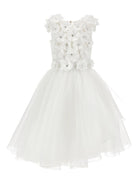 Abito per bambina Monnalisa bianco con dettaglio a fiori - Rubino Kids