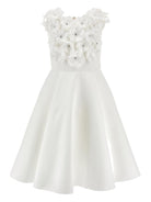 Abito per bambina Monnalisa bianco con dettaglio a fiori - Rubino Kids