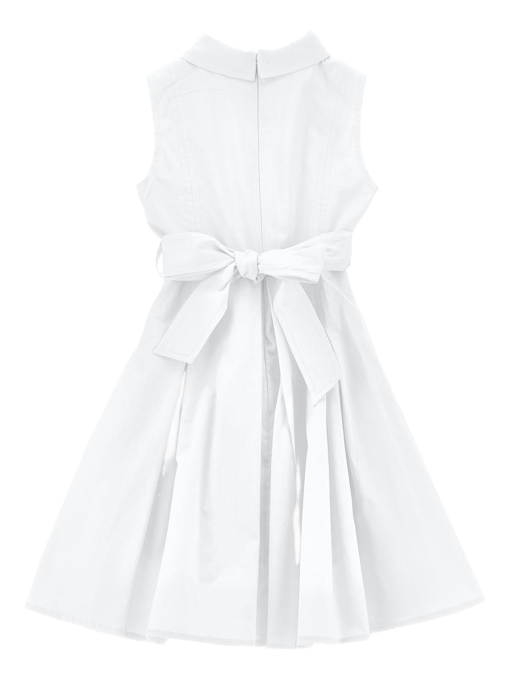 Abito per bambina Monnalisa bianco con dettaglio con fiocco - Rubino Kids