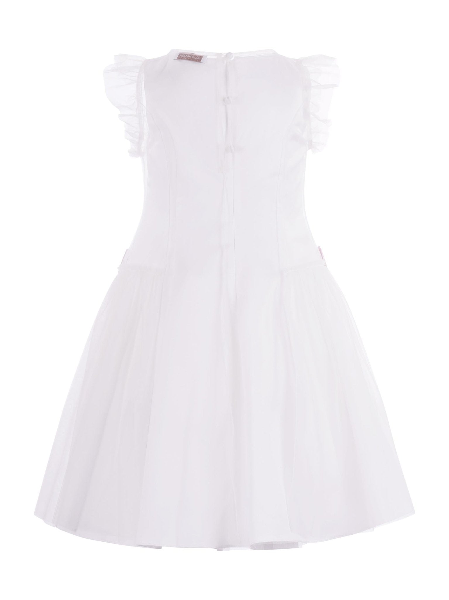 Abito per bambina Monnalisa bianco con fiocco - Rubino Kids
