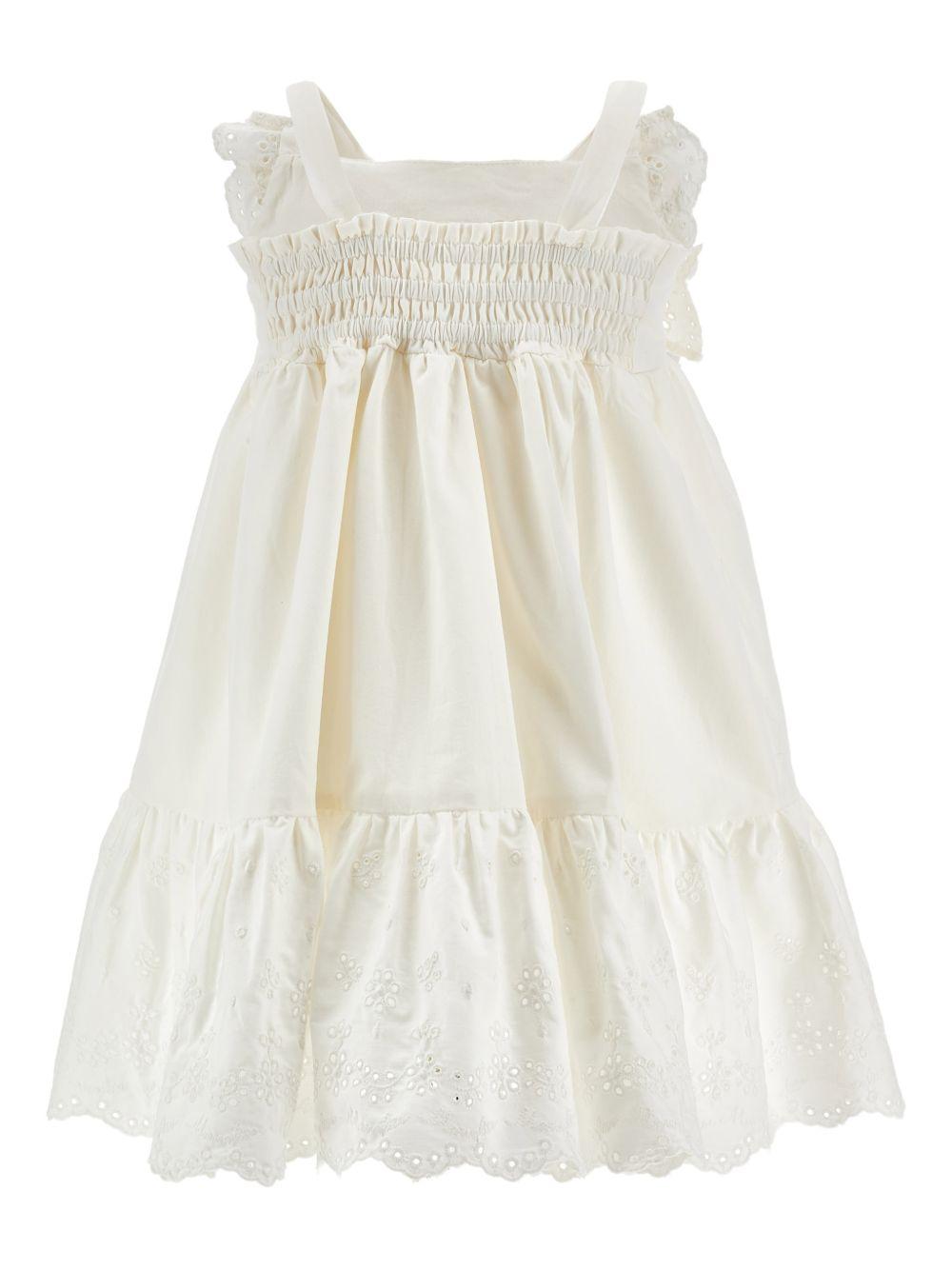 Abito per bambina Monnalisa bianco con gonna con balze - Rubino Kids