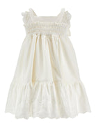 Abito per bambina Monnalisa bianco con gonna con balze - Rubino Kids