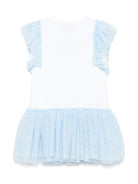 Abito per bambina Monnalisa bianco con stampa Alice x Disney - Rubino Kids
