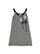 Abito per bambina Monnalisa bianco e nero con motivo pied - de - poule - Rubino Kids